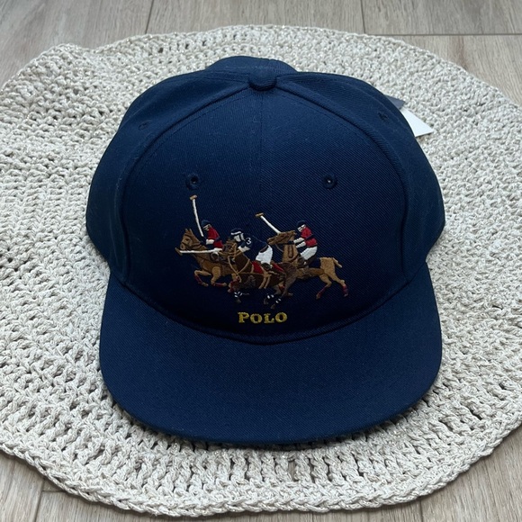 Polo Ralph Lauren Triple-Pony Twill Baseball Cap, Navy - Picture 1 of 4